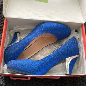 Blue bling heels